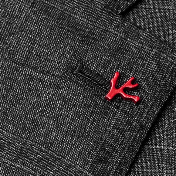 Red Enamel Coral Lapel Pin - Picture 5 of 5